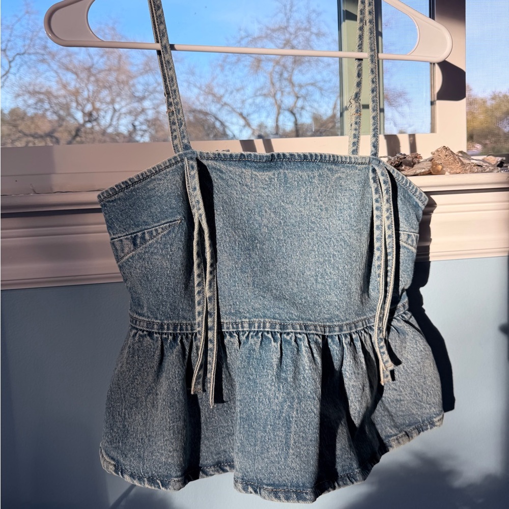 wild fable light wash denim top